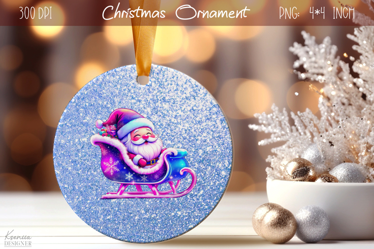 Christmas Iridescent Ornament|Neon Round Ornament