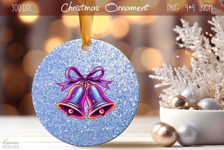 Christmas Iridescent Ornament|Neon Round Ornament