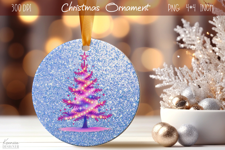Christmas Iridescent Ornament|Neon Round Ornament