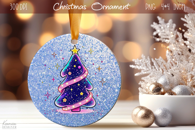 Christmas Iridescent Ornament|Neon Round Ornament