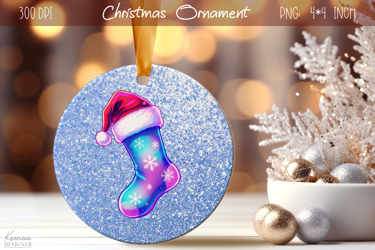 Christmas Iridescent Ornament|Neon Round Ornament