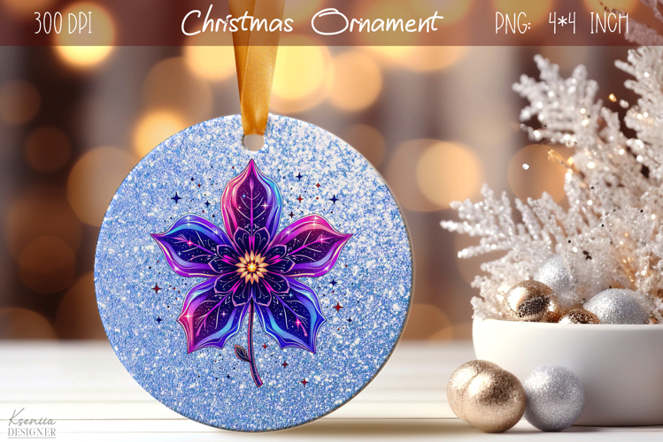 Christmas Iridescent Ornament|Neon Round Ornament