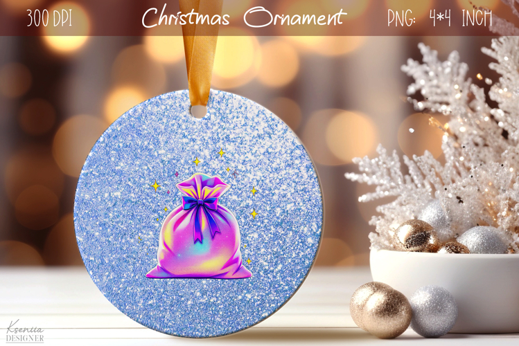 Christmas Iridescent Ornament|Neon Round Ornament