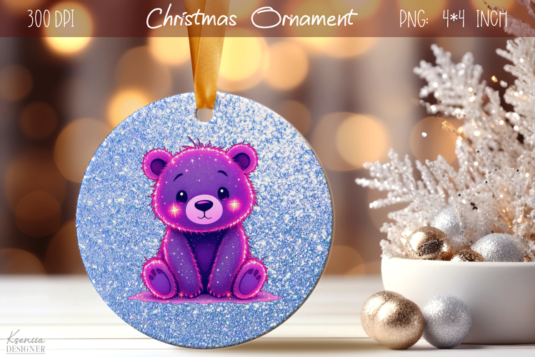 Christmas Iridescent Ornament|Neon Round Ornament