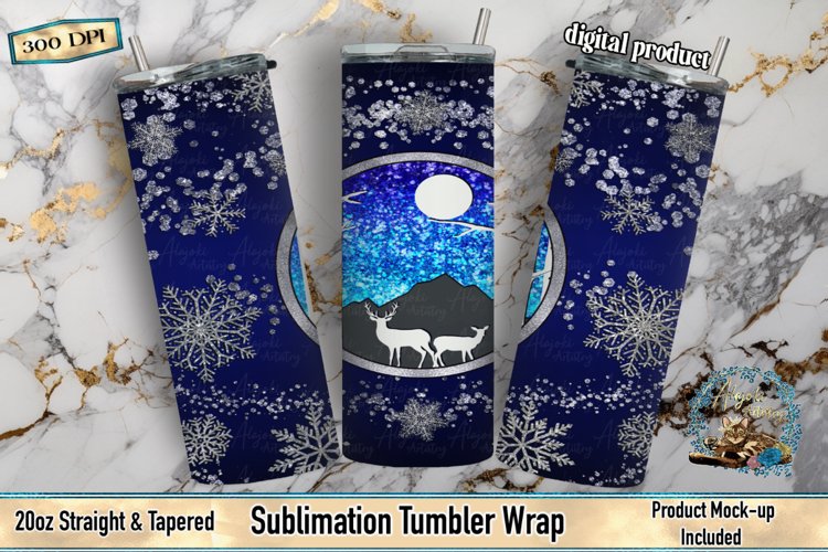 Christmas Tumbler, Sublimation Tumbler, Deer Tumbler, Christmas Sublimation