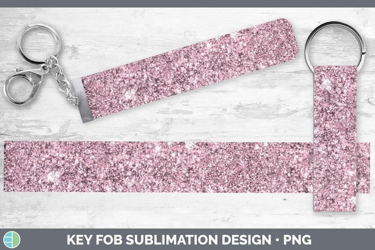 Glitter Pink Key Fob Sublimation Wristlet Designs