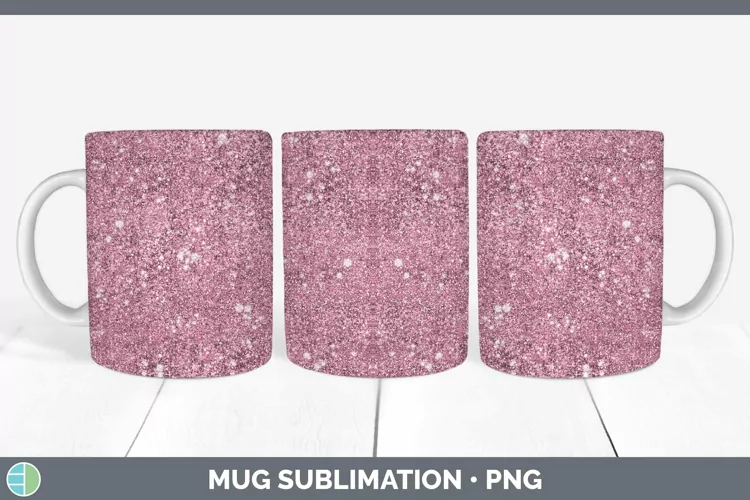 Glitter Pink Mug Wrap Sublimation Coffee Cup Designs
