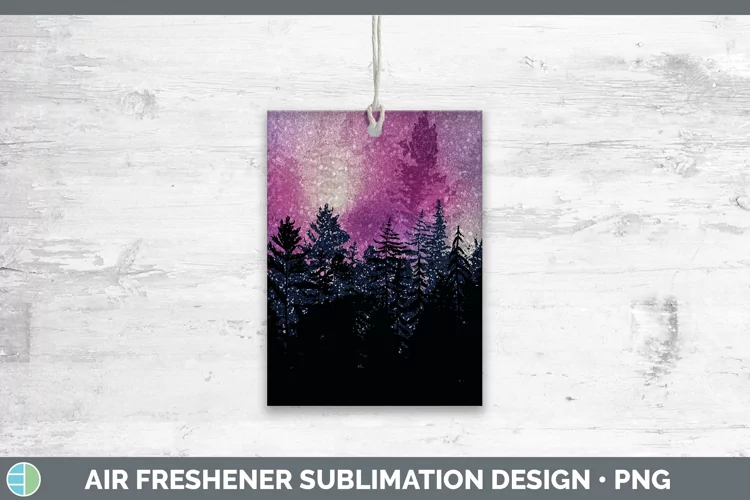 Glitter Pink Night Skyline Air Freshener Sublimation Car Fre