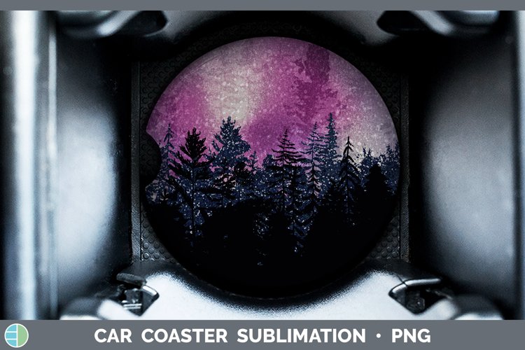 Glitter Pink Night Skyline Car Coaster Sublimation Coaster D