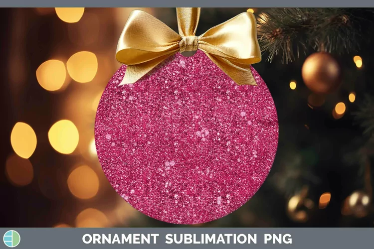 Glitter Pink Ornament Sublimation Bauble Designs