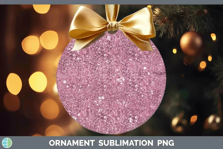 Glitter Pink Ornament Sublimation Bauble Designs