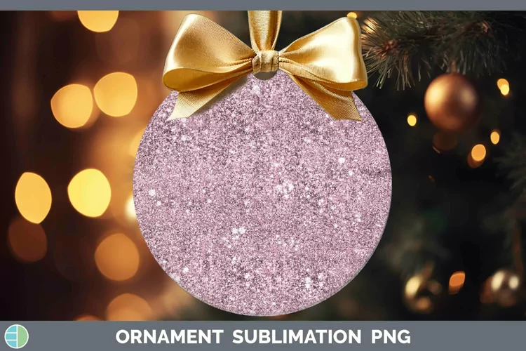 Glitter Pink Ornament Sublimation Bauble Designs