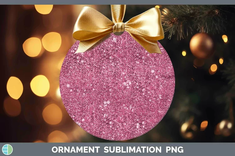 Glitter Pink Ornament Sublimation Bauble Designs