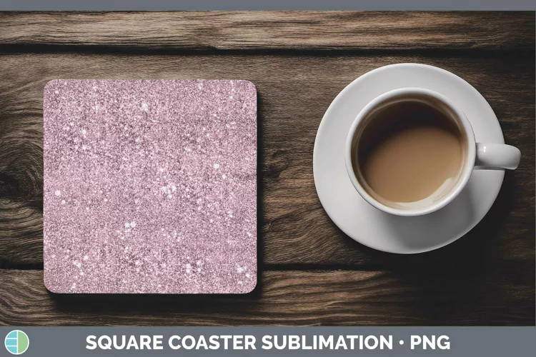 Glitter Pink Square Coaster Sublimation Coaster Designs