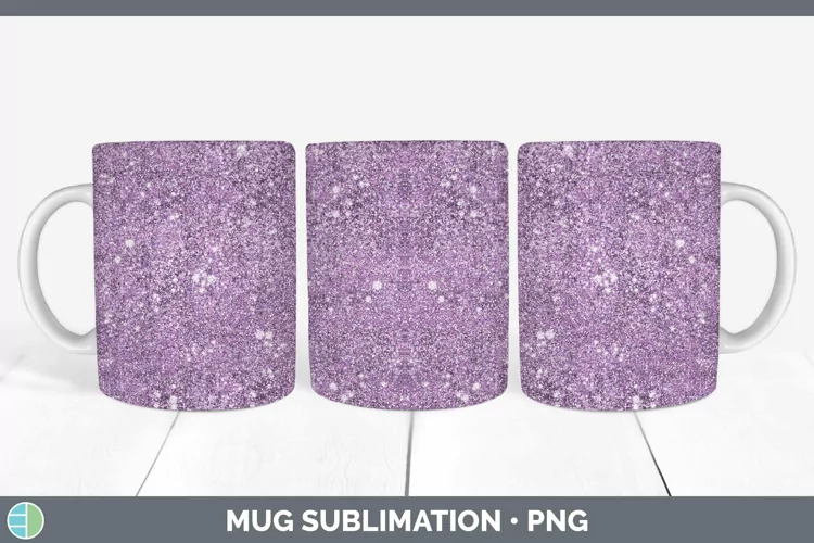 Glitter Purple Mug Wrap Sublimation Coffee Cup Designs