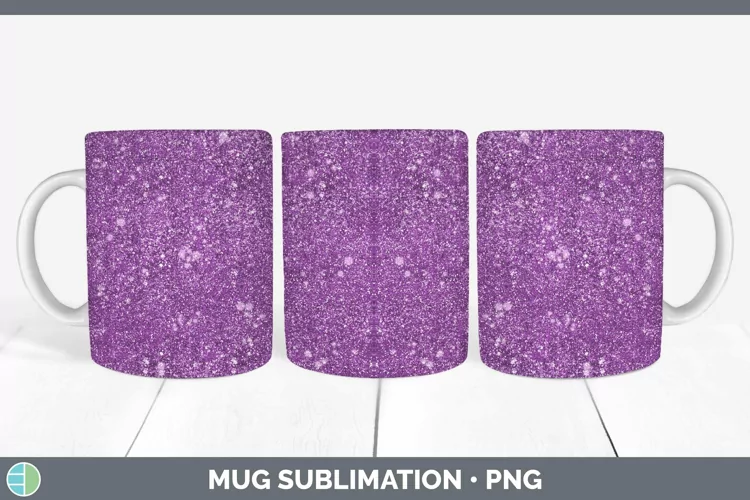 Glitter Purple Mug Wrap Sublimation Coffee Cup Designs