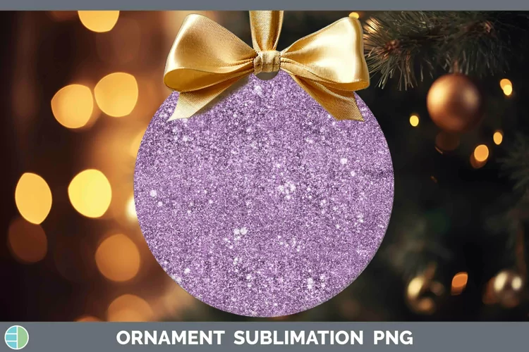 Glitter Purple Ornament Sublimation Bauble Designs