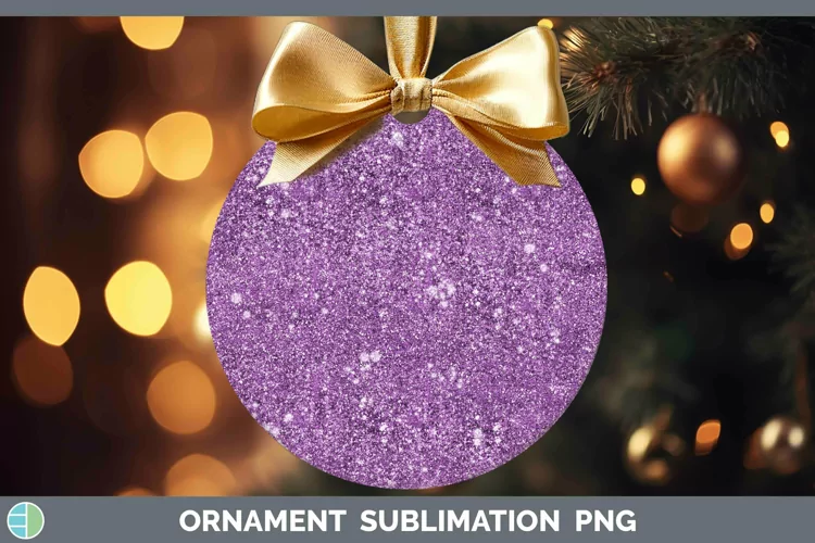 Glitter Purple Ornament Sublimation Bauble Designs