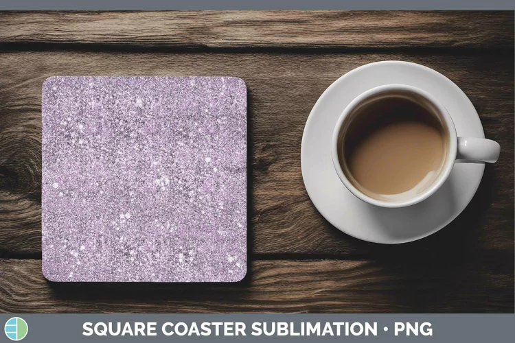 Glitter Purple Square Coaster Sublimation Coaster Designs