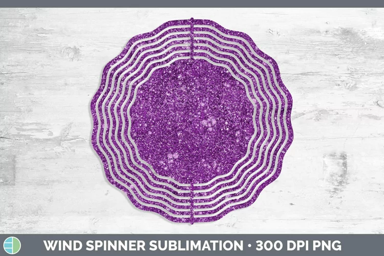 Glitter Purple Wind Spinner Sublimation Spinner Designs