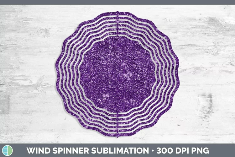 Glitter Purple Wind Spinner Sublimation Spinner Designs