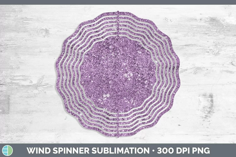Glitter Purple Wind Spinner Sublimation Spinner Designs