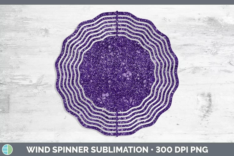 Glitter Purple Wind Spinner Sublimation Spinner Designs
