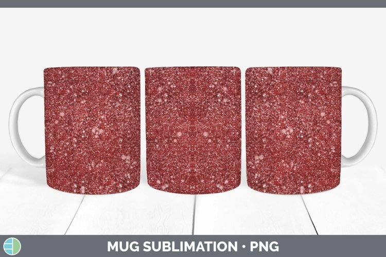 Glitter Red Mug Wrap Sublimation Coffee Cup Designs