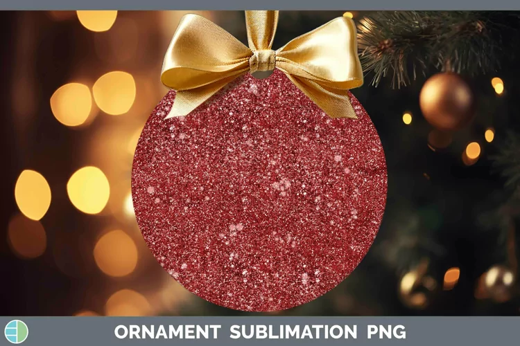 Glitter Red Ornament Sublimation Bauble Designs