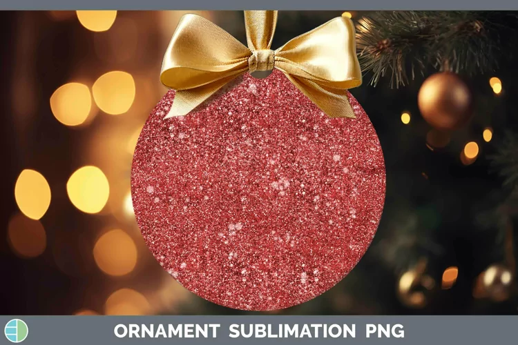 Glitter Red Ornament Sublimation Bauble Designs