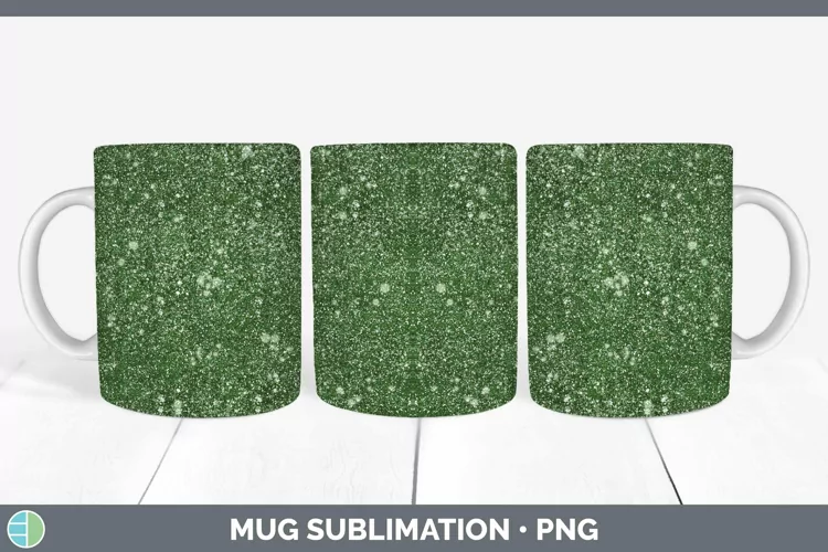 Glitter Spring Green Mug Wrap Sublimation Coffee Cup Designs