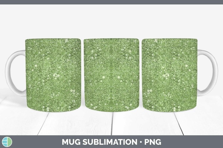 Glitter Spring Green Mug Wrap Sublimation Coffee Cup Designs