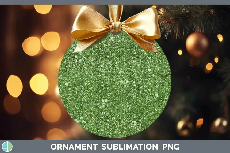 Glitter Spring Green Ornament Sublimation Bauble Designs
