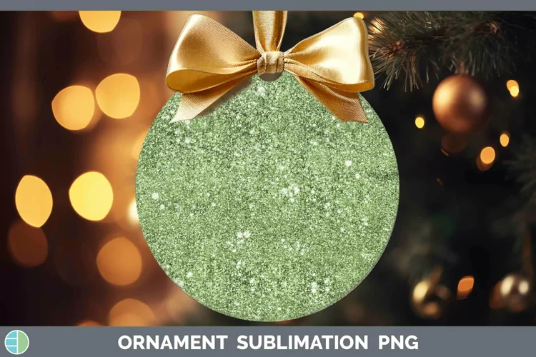 Glitter Spring Green Ornament Sublimation Bauble Designs