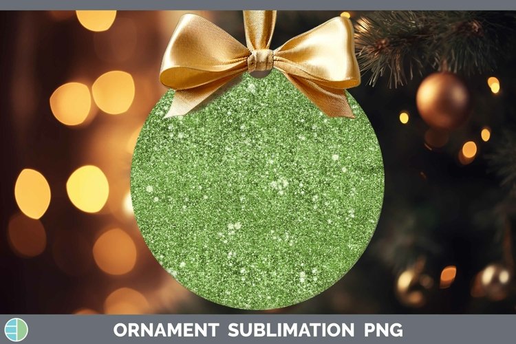 Glitter Spring Green Ornament Sublimation Bauble Designs