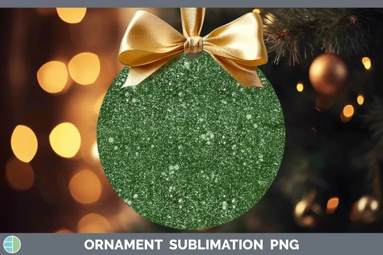 Glitter Spring Green Ornament Sublimation Bauble Designs
