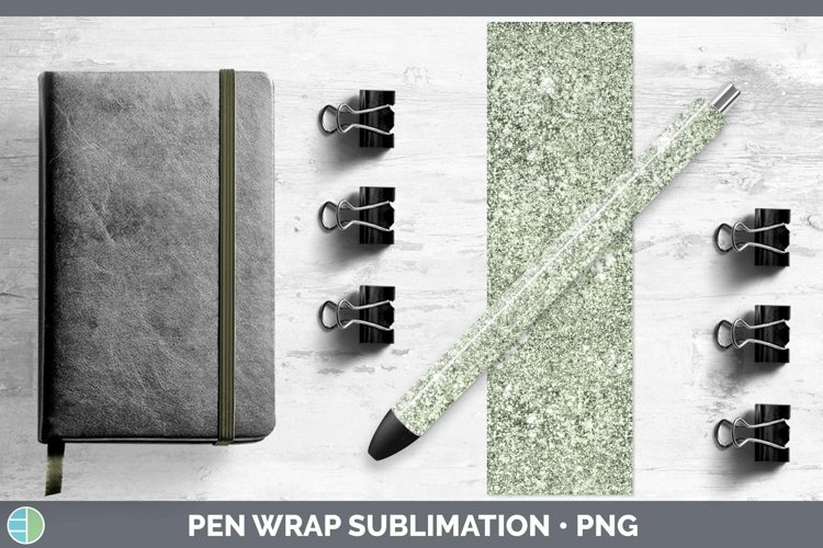 Glitter Spring Green Pen Wrap Sublimation Epoxy Pen Designs