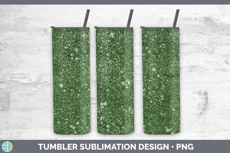 Glitter Spring Green Tumbler Sublimation 20 oz Skinny Tumble
