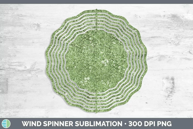 Glitter Spring Green Wind Spinner Sublimation Spinner Design