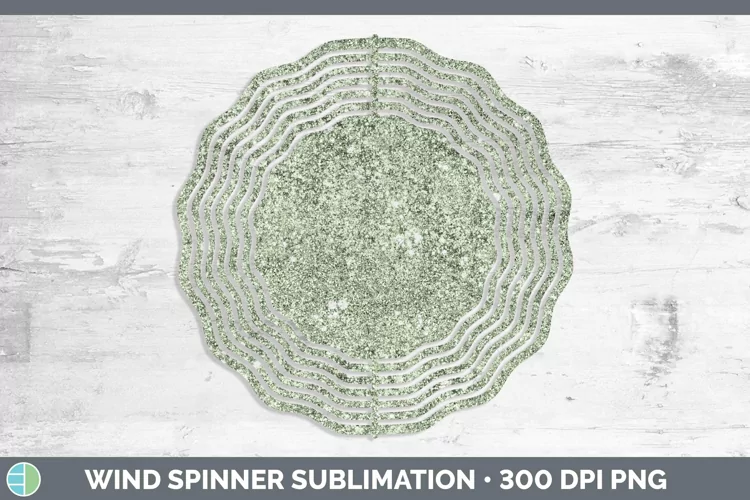 Glitter Spring Green Wind Spinner Sublimation Spinner Design