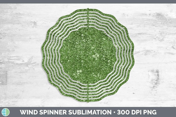 Glitter Spring Green Wind Spinner Sublimation Spinner Design
