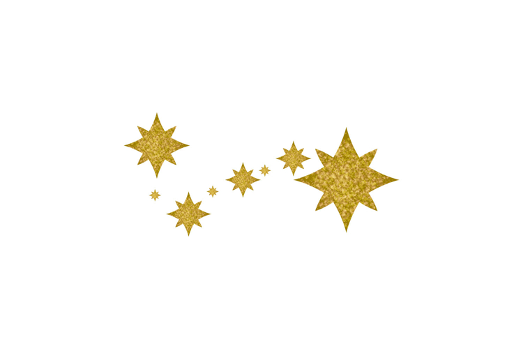 Glitter stars decoration ornament element isolated