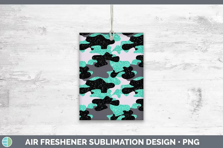 Glitter Teal Camo Air Freshener Sublimation Car Freshener De