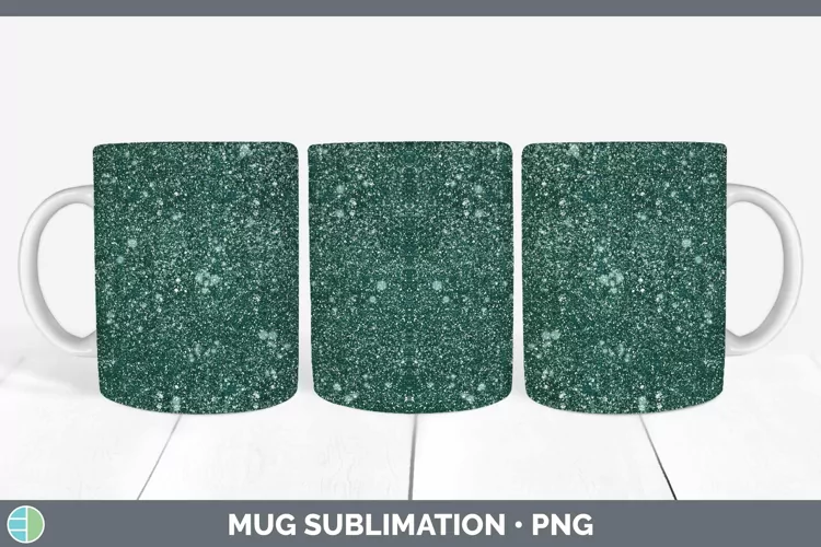 Glitter Teal Mug Wrap Sublimation Coffee Cup Designs