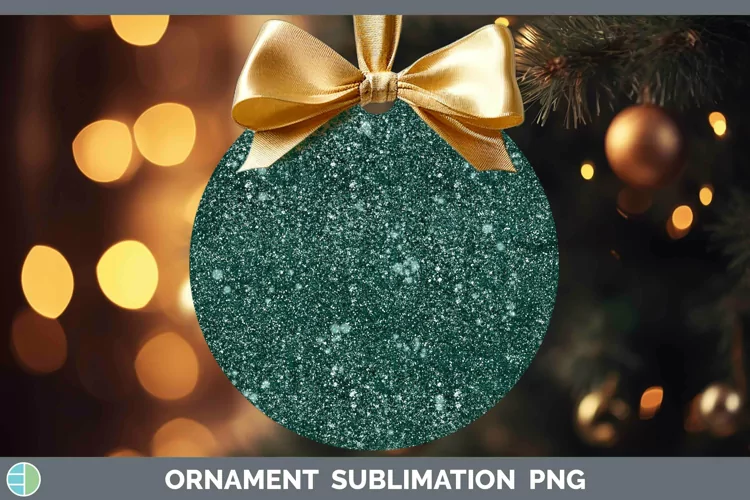 Glitter Teal Ornament Sublimation Bauble Designs