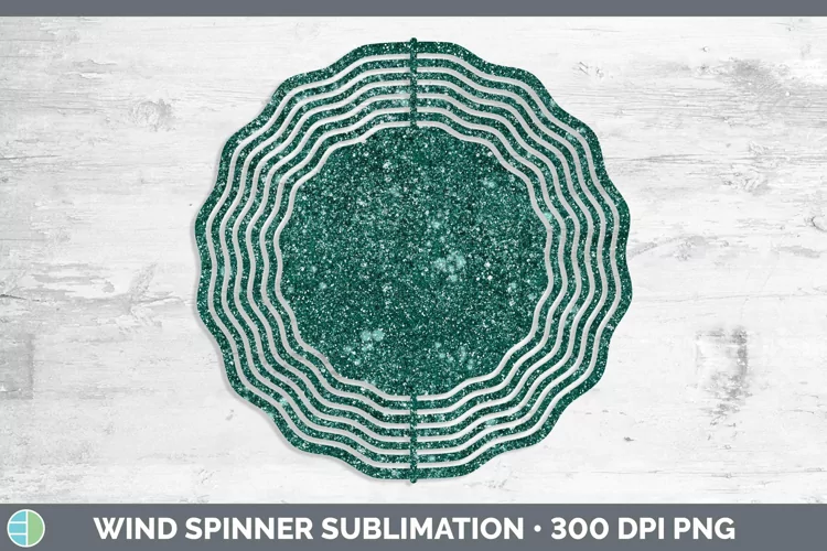 Glitter Teal Wind Spinner Sublimation Spinner Designs