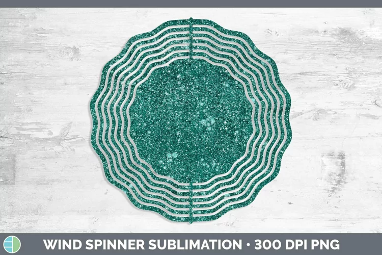 Glitter Teal Wind Spinner Sublimation Spinner Designs