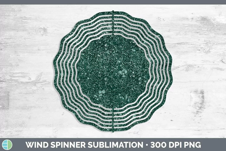 Glitter Teal Wind Spinner Sublimation Spinner Designs