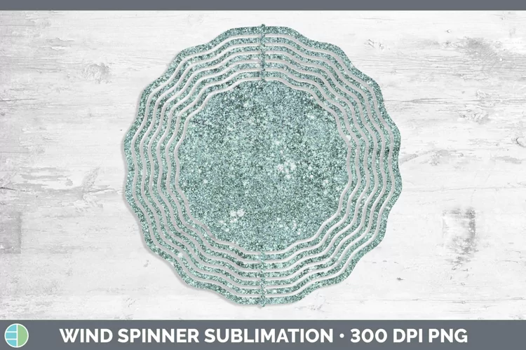 Glitter Teal Wind Spinner Sublimation Spinner Designs