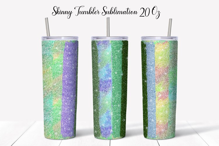 Green Tumbler Design| Glitter Sublimation Tumble